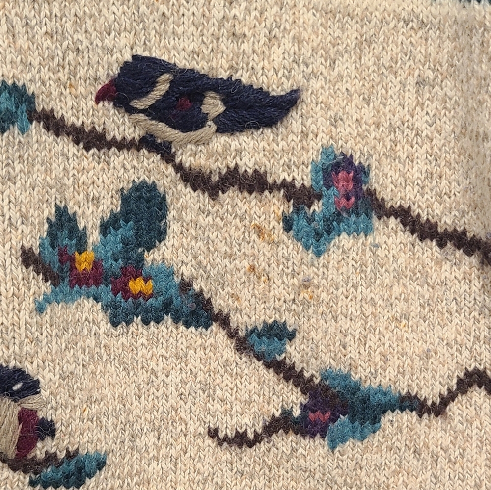 Northern Reflections Cartigan Button Front Christmas Sweater Birds 90s Size XL - Picture 4 of 5